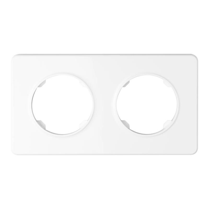 Ramka podwójna, plastikowa, biała, OVAL