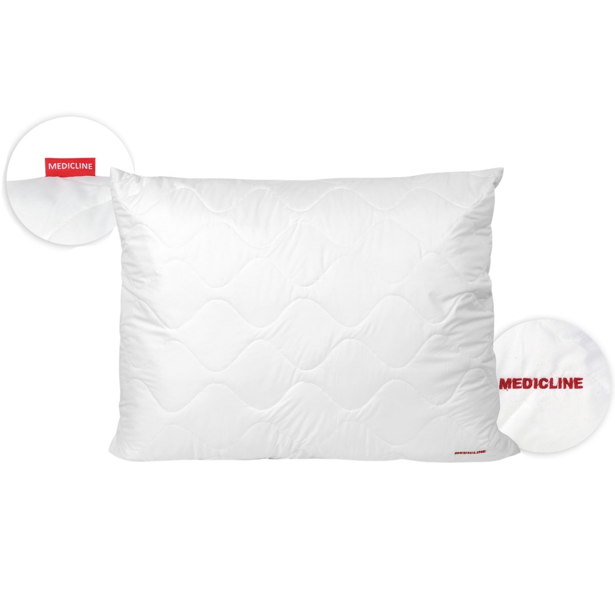 Poduszka Do Spania 70X80 Cm Mikrofibra Pikowana Biała Zestaw