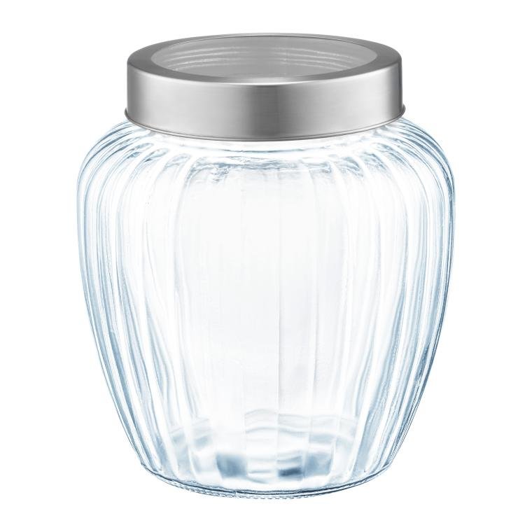 Pojemnik szklany słoik z pokrywą ryflowany Ambition Curly 2000ml