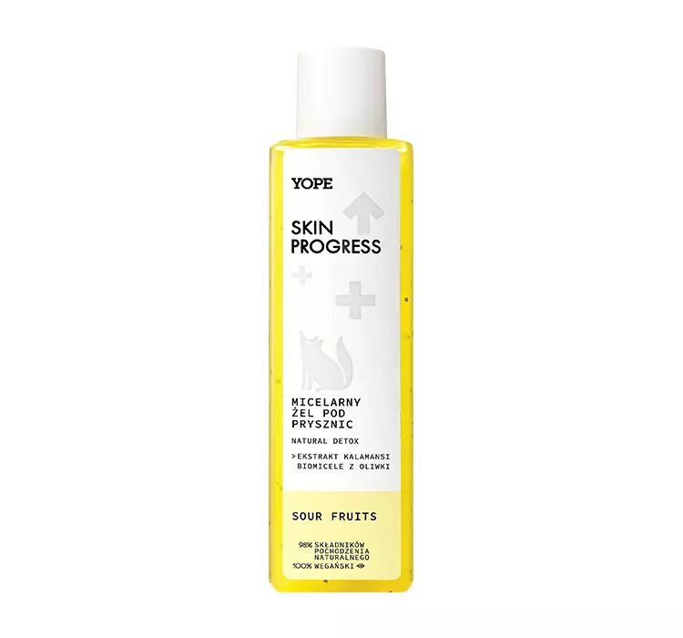 Yope Skin Progress, micerlarny żel pod prysznic, Natural Detox - Sour Fruits, 200ml