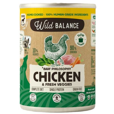 Karma dla psa WILD BALANCE Kurczak z marchewką i szpinakiem 400 g