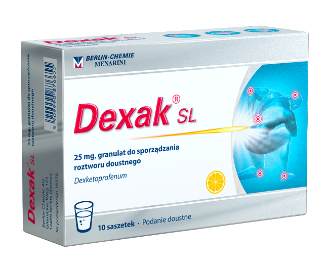 Berlin Chemie AG Dexak SL 25 mg granulat 10 saszetek 6990751