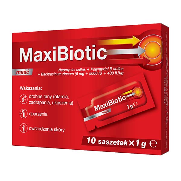 Polfa MAXIBIOTIC 10 saszetek po 1 g maść 4064812