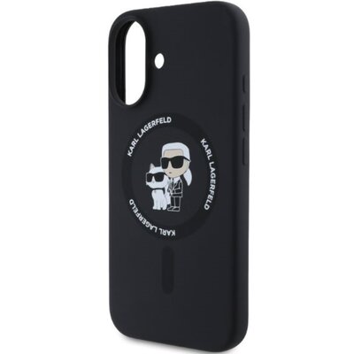 Karl Lagerfeld KLHMP16SSCMKCRHK iPhone 16 czarny/black HC MagSafe Silicone KC Heads Ring