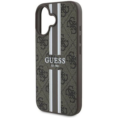 Guess 4G Printed Stripes do iPhone 16 Plus brązowy