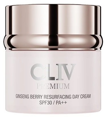 Cliv, Ginseng Berry Resurfacing Day Cream SPF30/PA+++, Krem odmładzający z ochroną przeciwsłoneczną, 50ml