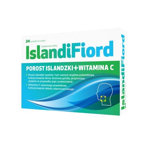 Suplement diety, IslandiFiord, 24 pastylki do ssania porost islandzki + witamina C