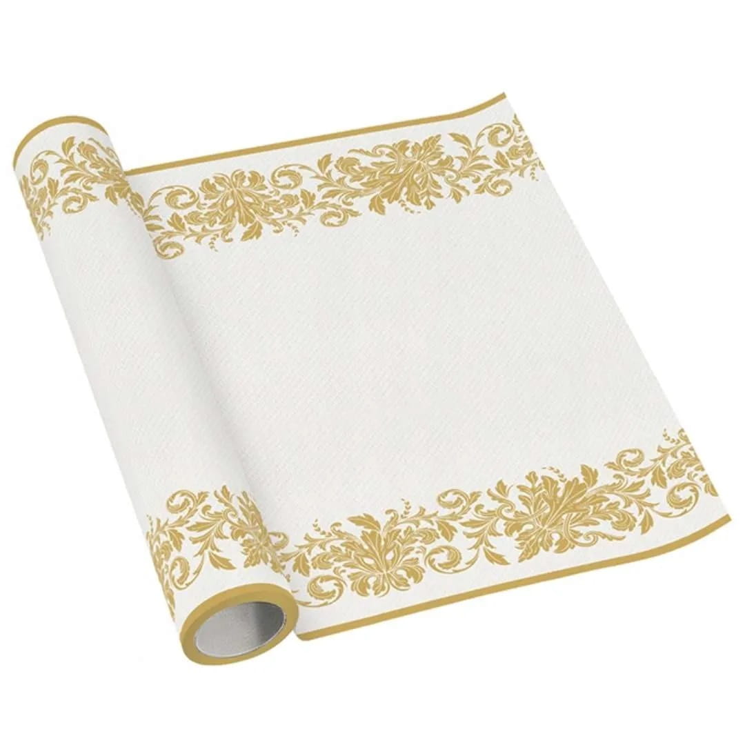 PAW Bieżnik z Airlaid Biało złoty 40cm x 5m