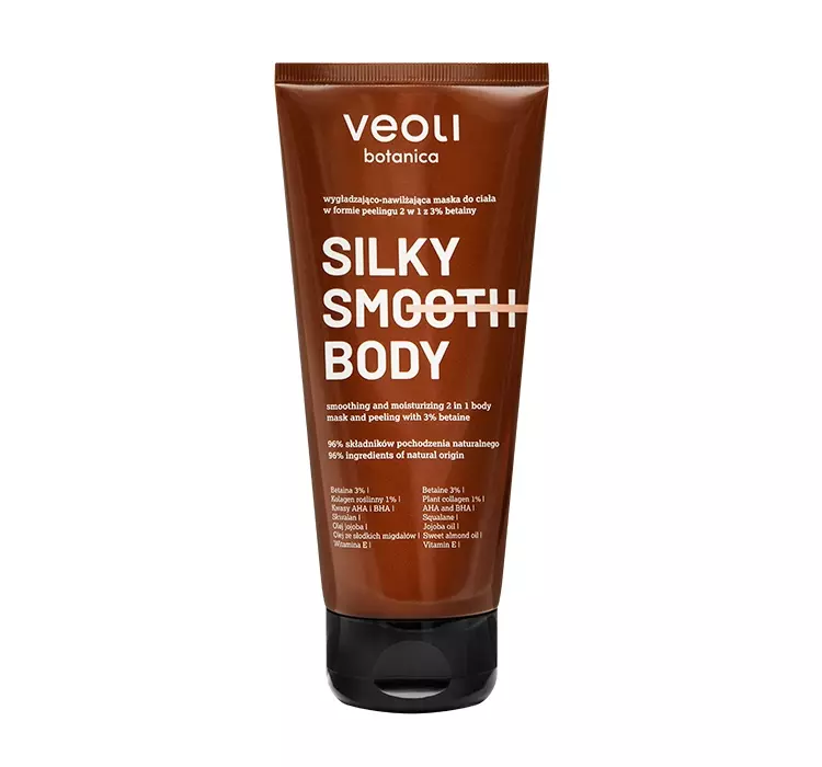 VEOLI Silky Smooth Body Wygładzająco-nawilżająca maska-peeling 2w1 z betainą, 180ml