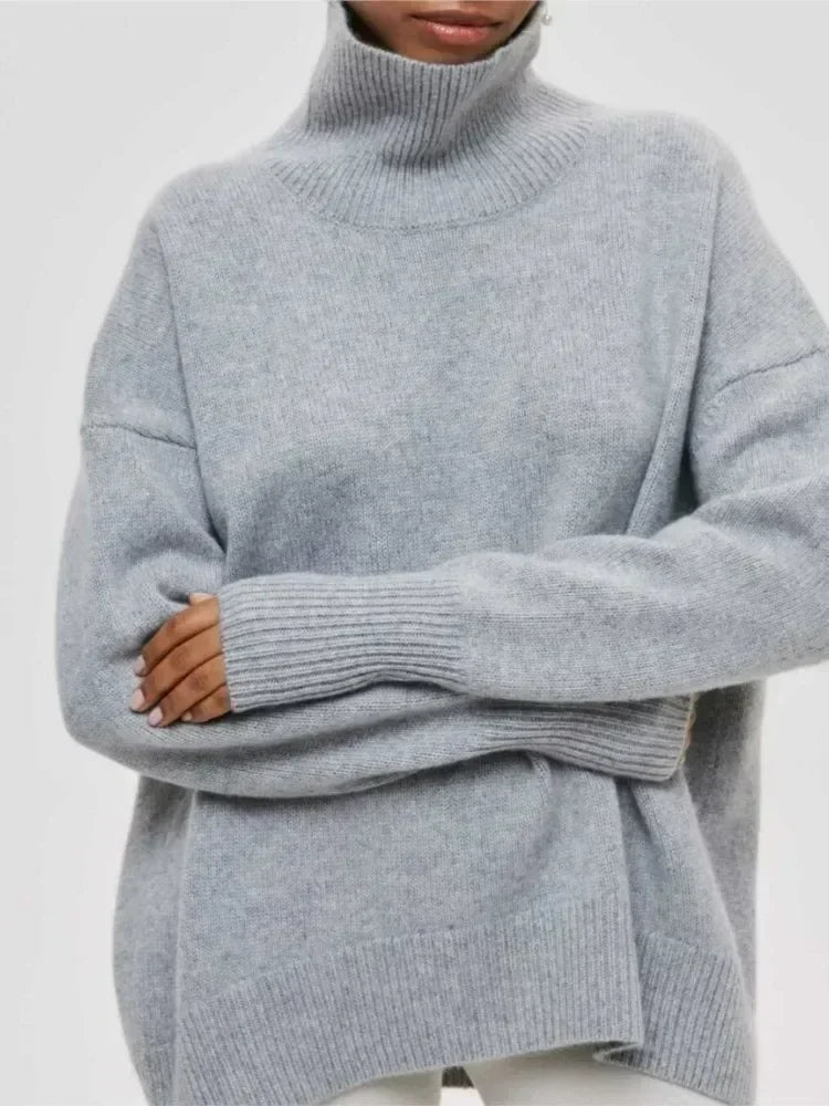 Oversize sweter damski - Szary