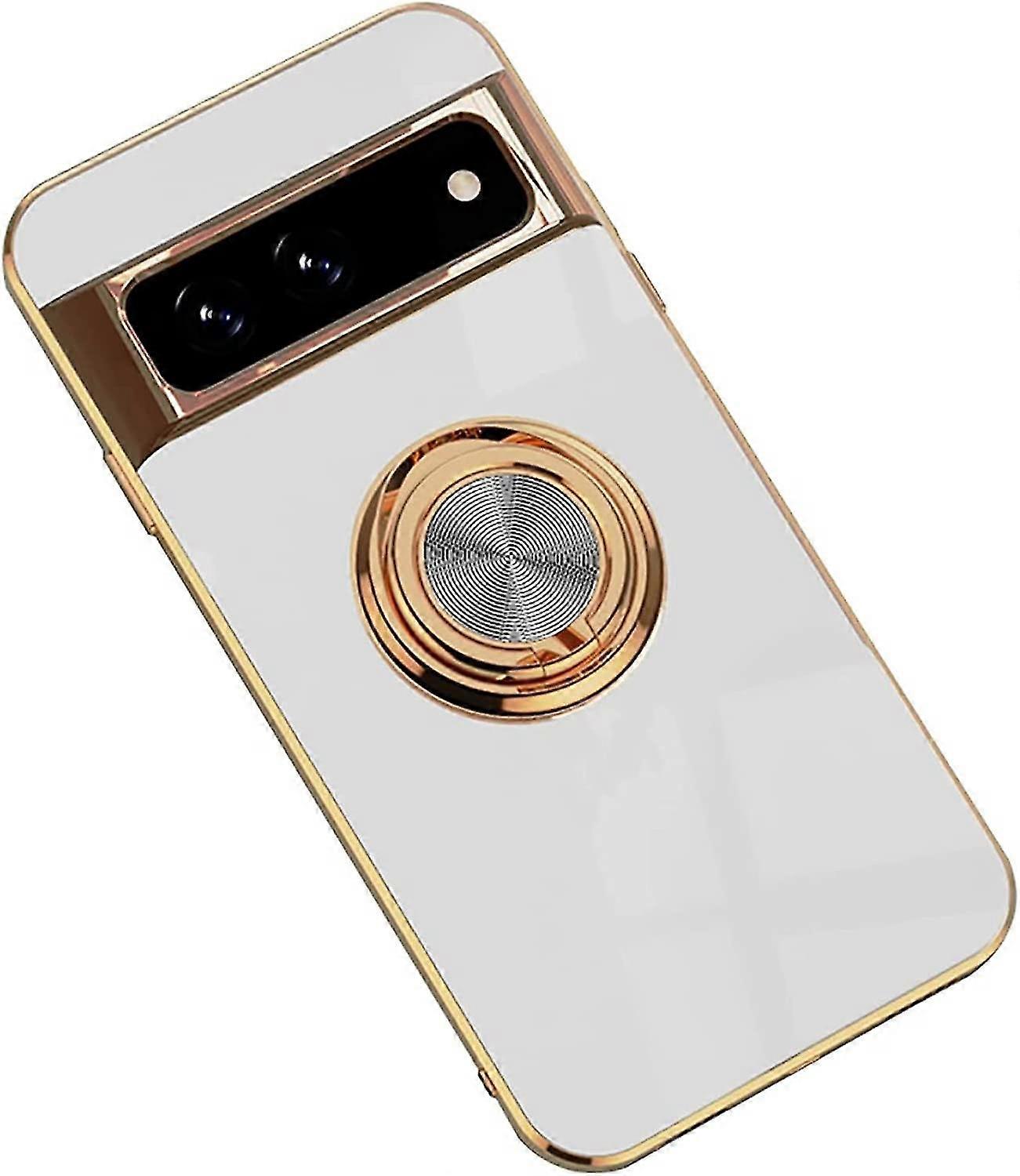 Etui na telefon samochodowy, galwanizowany magnetyczny futerał na telefon ze stojakiem na pierścień do Google Pixel 6A / 7 / 7A / 7 Pro / 8 / 8 Pro...