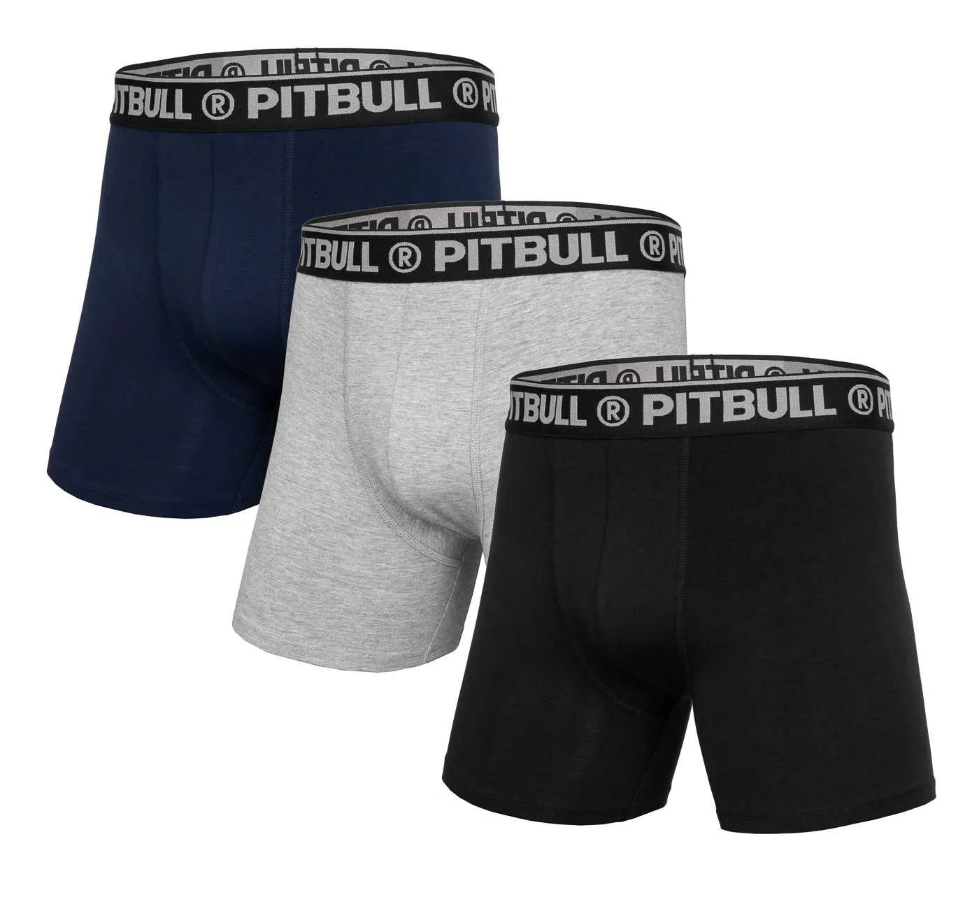 Bokserki 3-pak Pit Bull - Czarne/Szare/Granatowe S