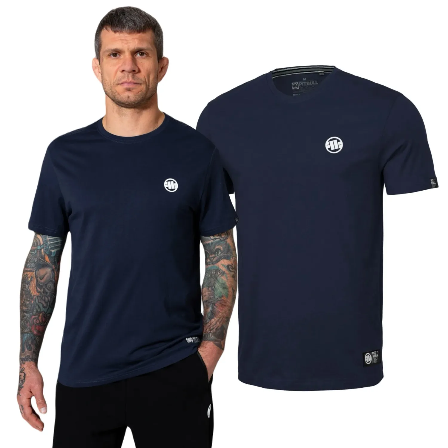 Koszulka Pit Bull Middle Weight 170 Basic Small Logo '24 - Granatowa L