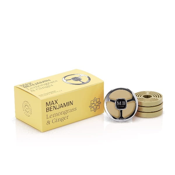 Zestaw Car Fragrance PREMIUM Max Benjamin z 4 wkładami - Lemongrass & Ginger