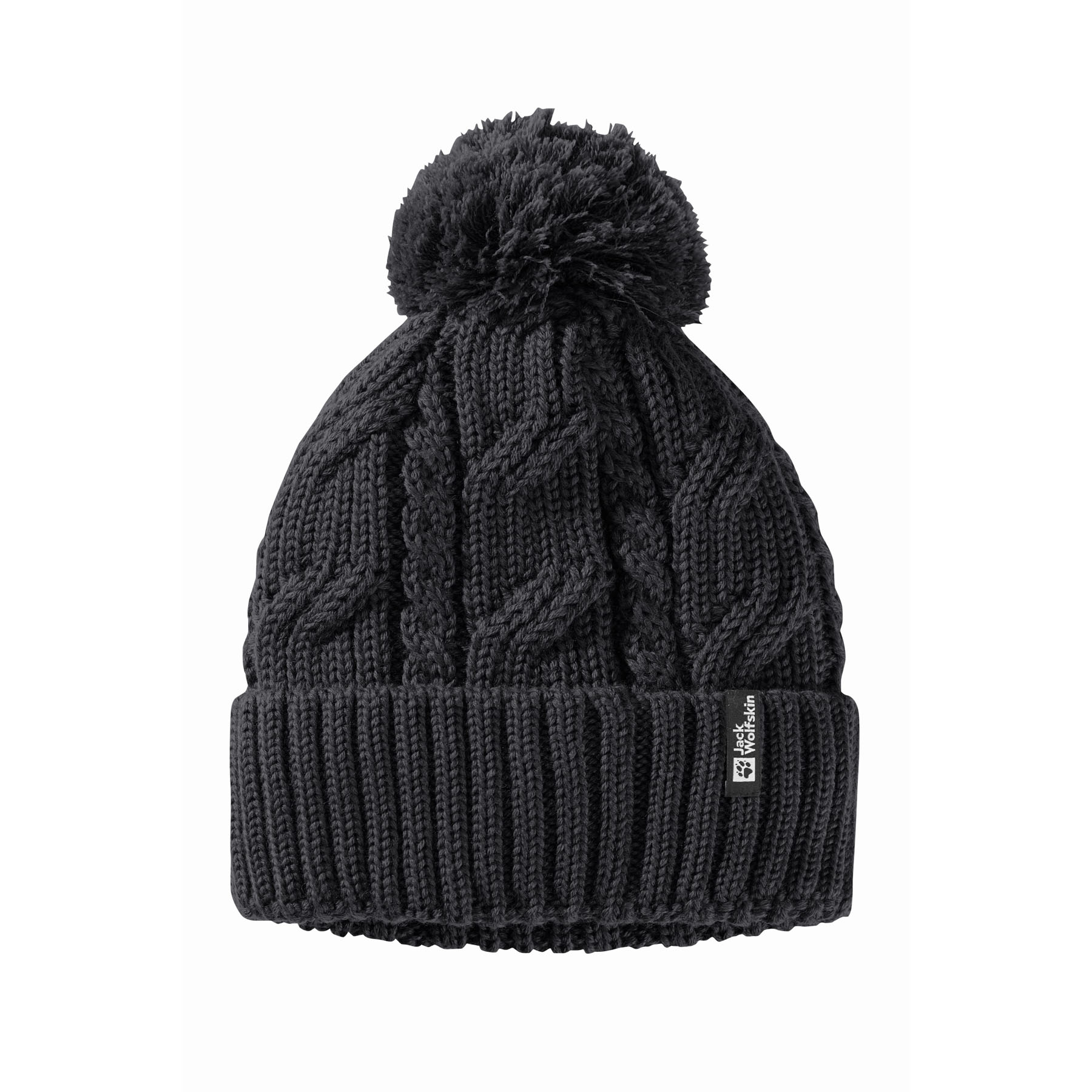 Czapka zimowa Jack Wolfskin POMPOM BEANIE black - ONE SIZE