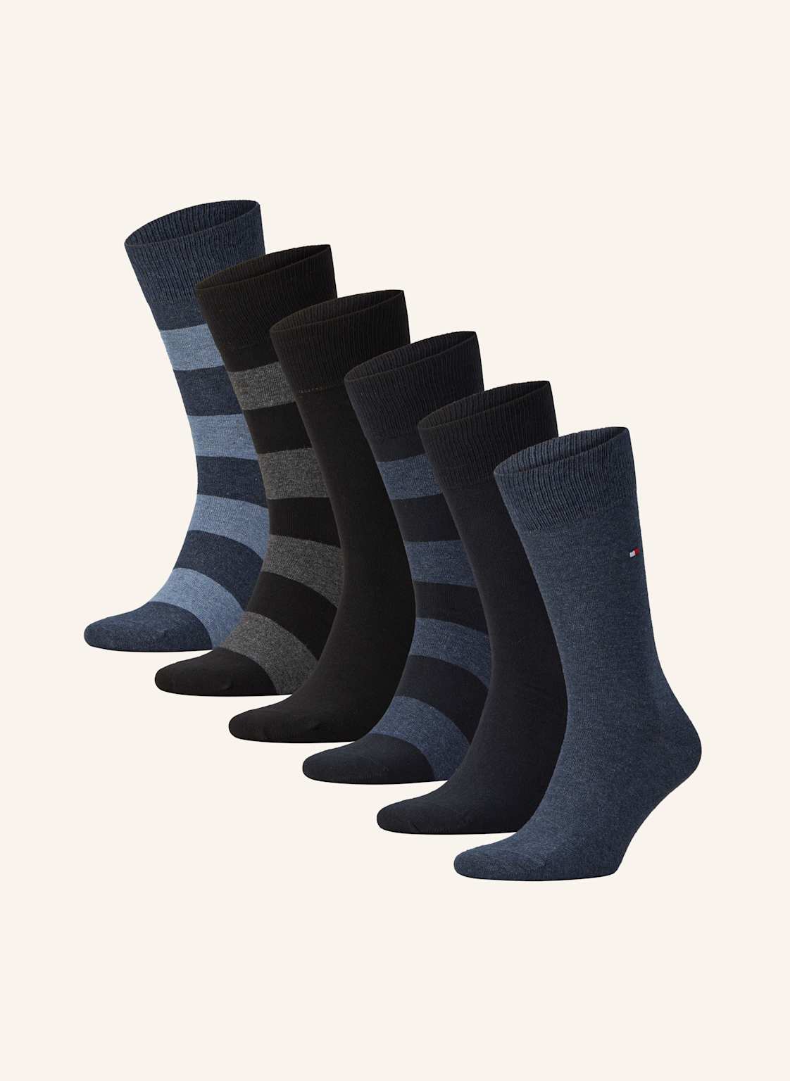 Tommy Hilfiger Skarpety Rugby, 6 Par schwarz