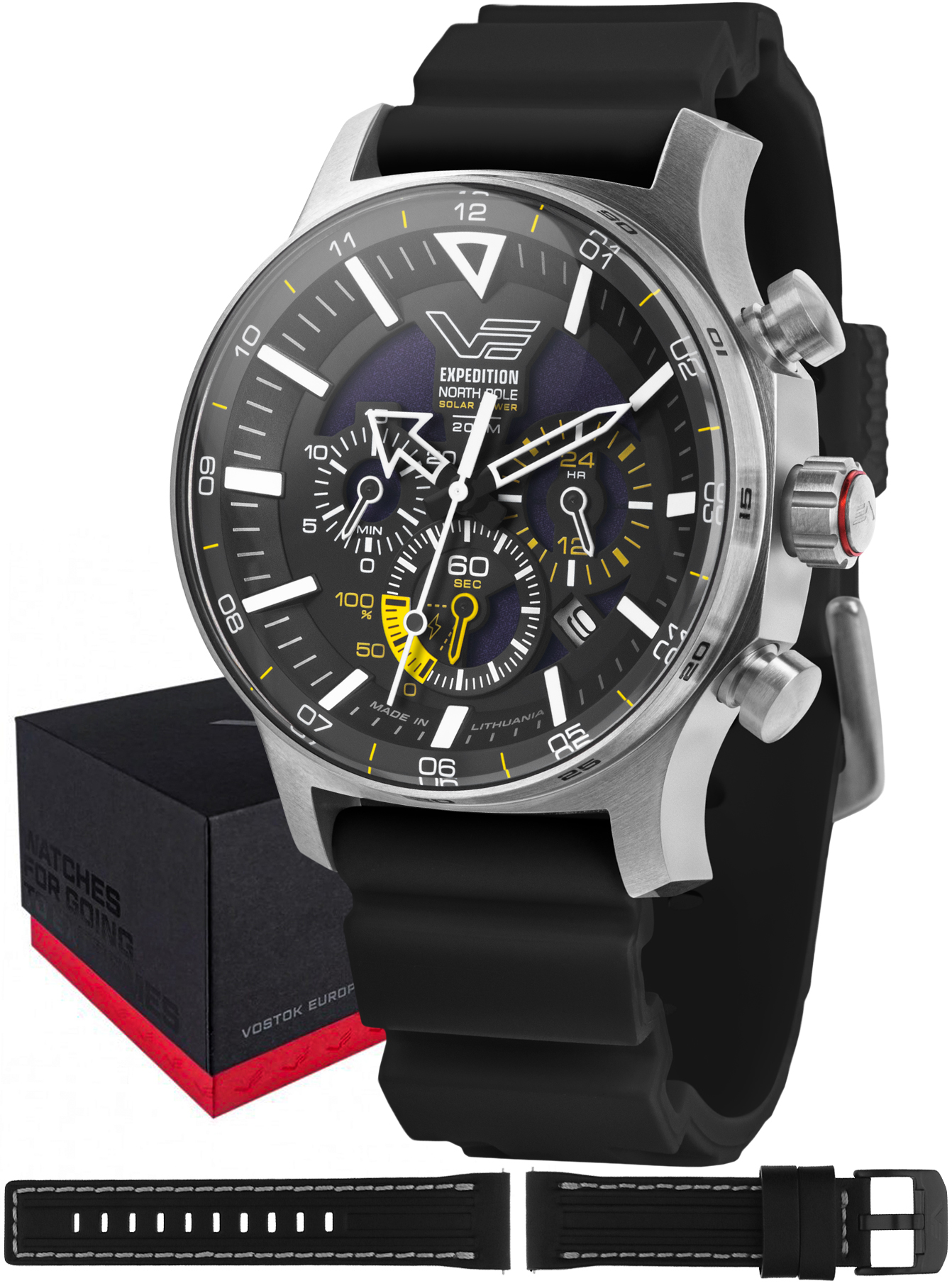 Zegarek Vostok Europe VR42-595A732S Expedition North Pole 1 Polar Poppy Solar 47mm 