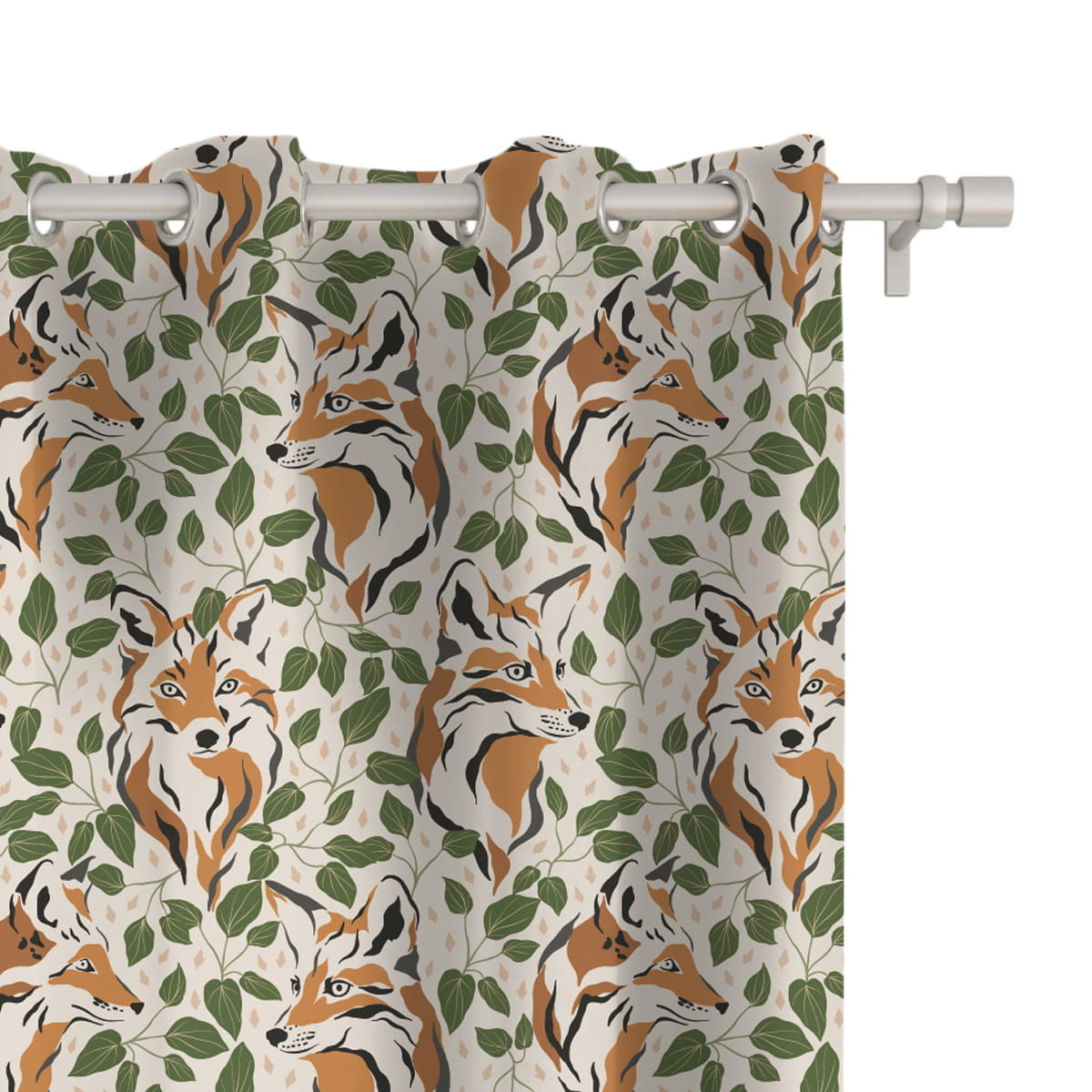 Zasłona AUTUMN wzór AT16 | lisy na jesiennym tle 150 x 160 cm tkanina zaciemniająca