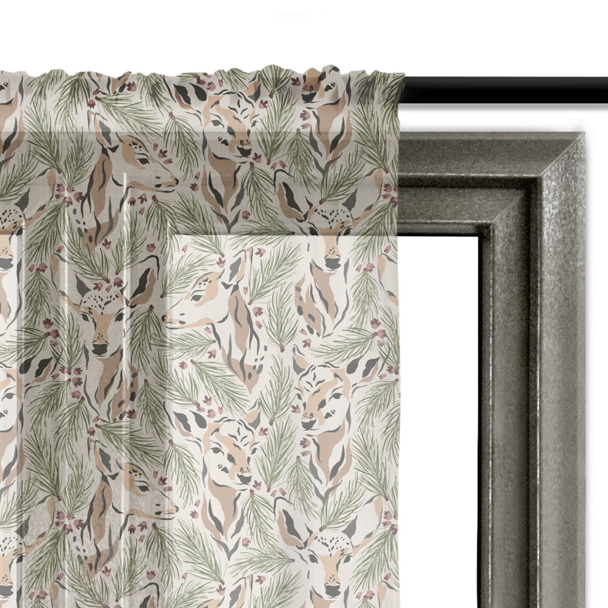 Firana AUTUMN wzór AT14 | sarenki na jesiennym tle 140 x 150 cm