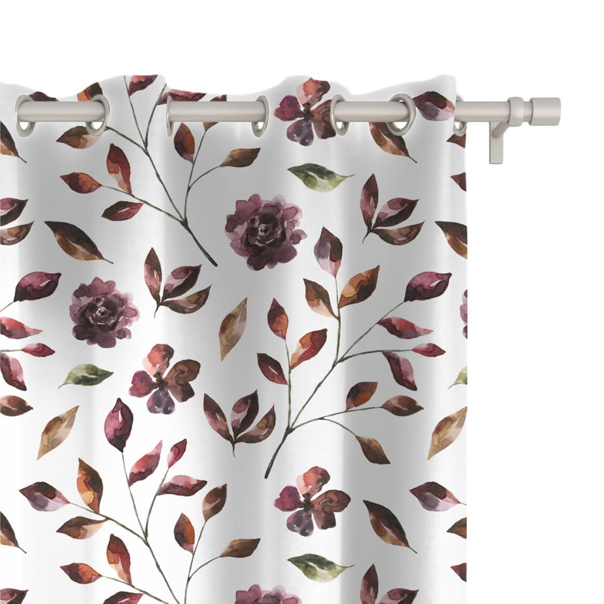 Zasłona AUTUMN wzór AT31 | jesienne kwiaty i liście 150 x 230 cm tkanina zaciemniająca