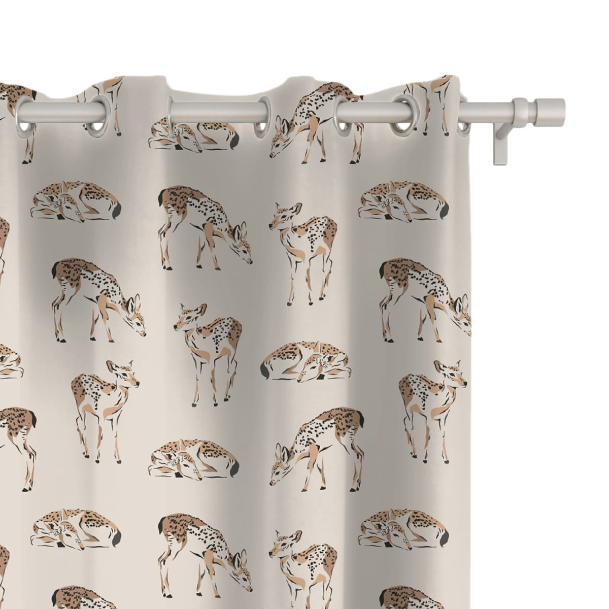 Zasłona AUTUMN wzór AT15 | sarenki na beżowym tle 150 x 260 cm tkanina standard