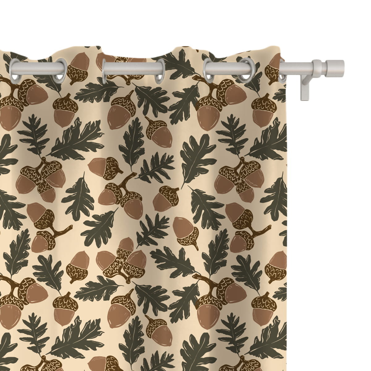 Zasłona AUTUMN wzór AT01 | żołędzie 150 x 230 cm tkanina zaciemniająca