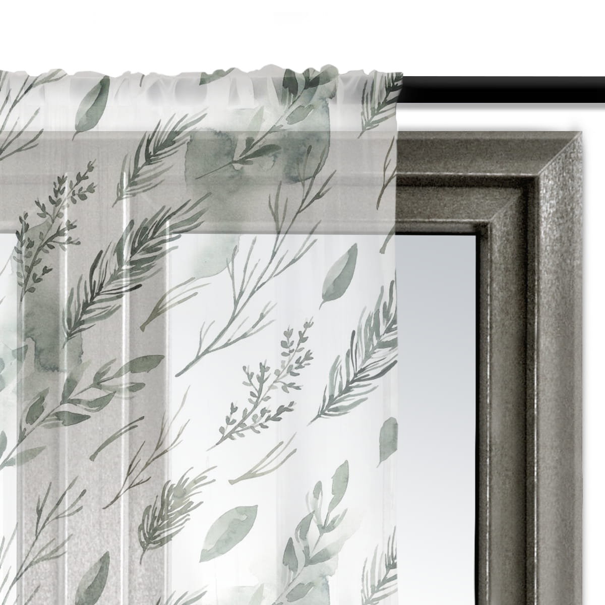 Firana AUTUMN wzór AT23 | akwarelowe gałązki 140 x 260 cm