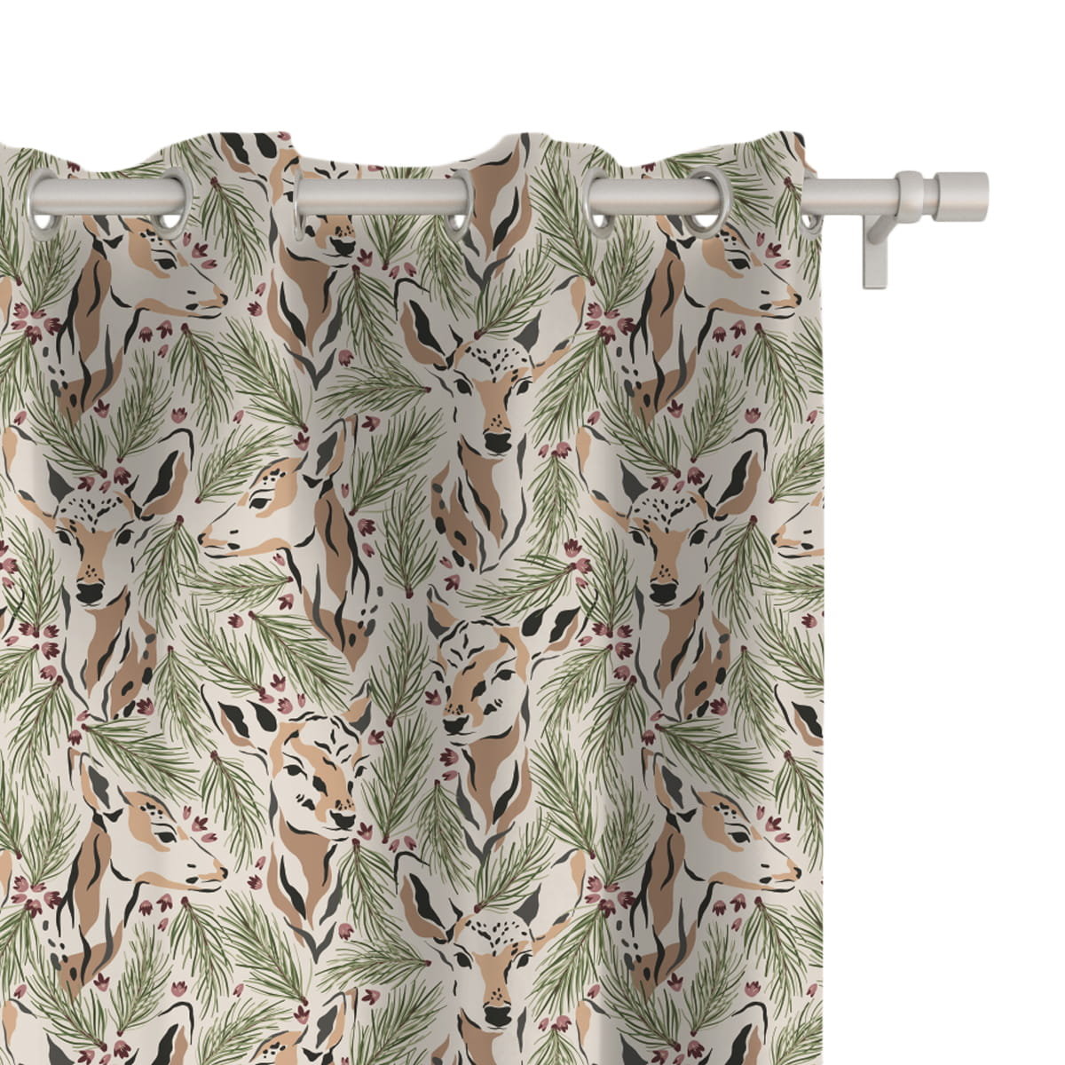 Zasłona AUTUMN wzór AT14 | sarenki na jesiennym tle 150 x 280 cm tkanina zaciemniająca