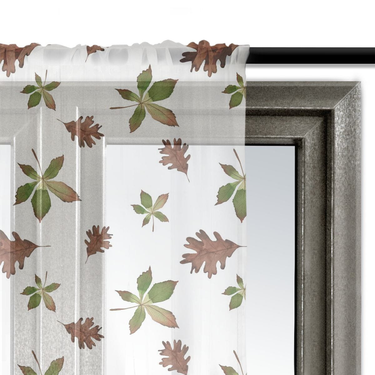 Firana AUTUMN wzór AT33 | dębowe i kasztanowe liście 140 x 240 cm