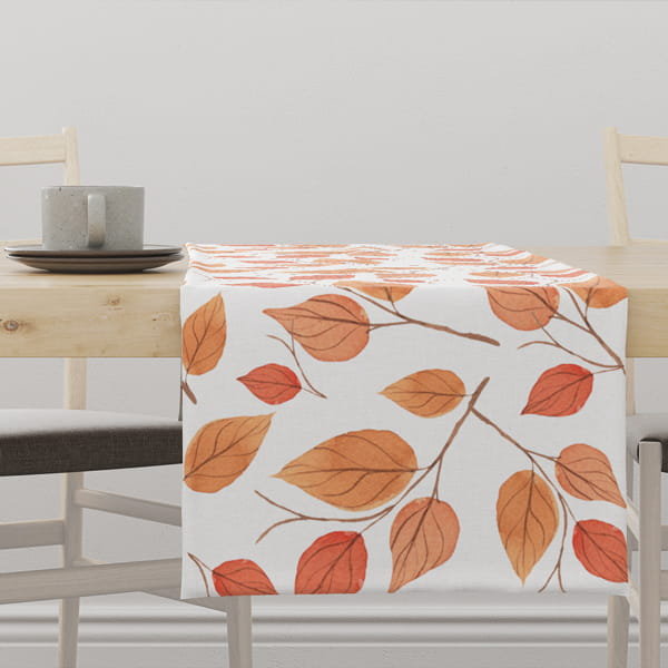Bieżnik AUTUMN wzór AT34 pomarańczowe liście 40 x 260 cm
