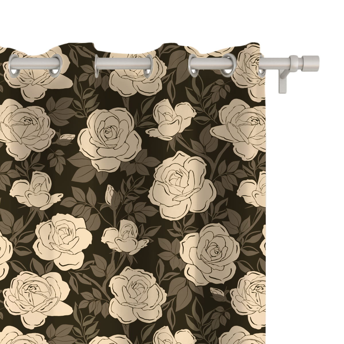 Zasłona AUTUMN wzór AT06 | jesienne róże 150 x 160 cm tkanina zaciemniająca