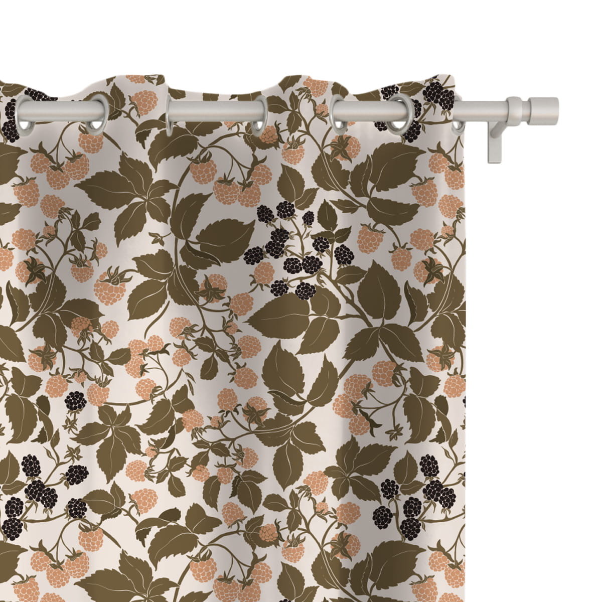 Zasłona AUTUMN wzór AT05 | maliny i jeżyny 150 x 240 cm tkanina zaciemniająca