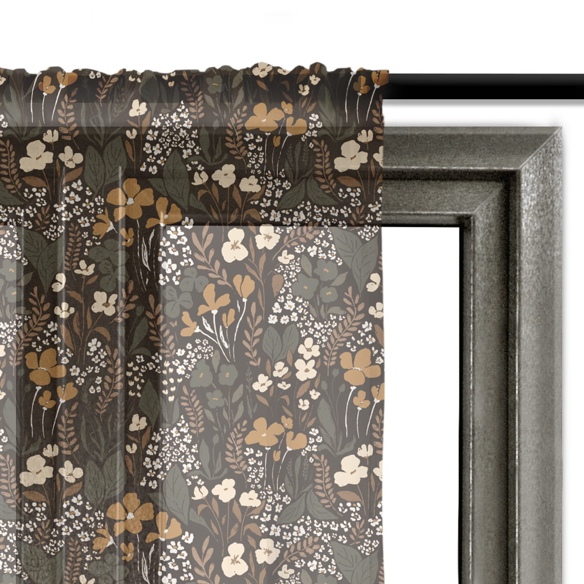 Firana AUTUMN wzór AT02 | jesienne polne kwiaty 140 x 260 cm