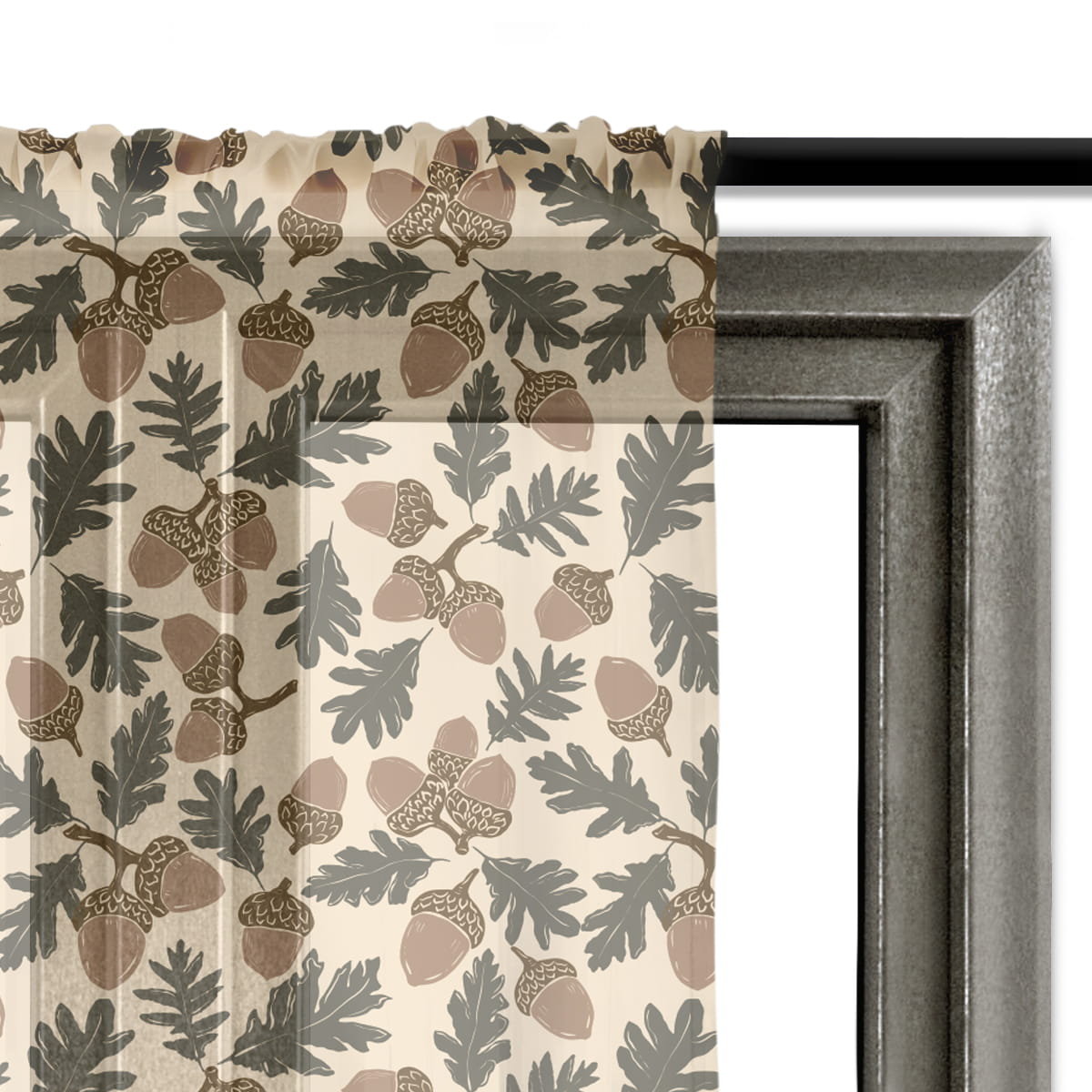 Firana AUTUMN wzór AT01 | żołędzie 140 x 280 cm