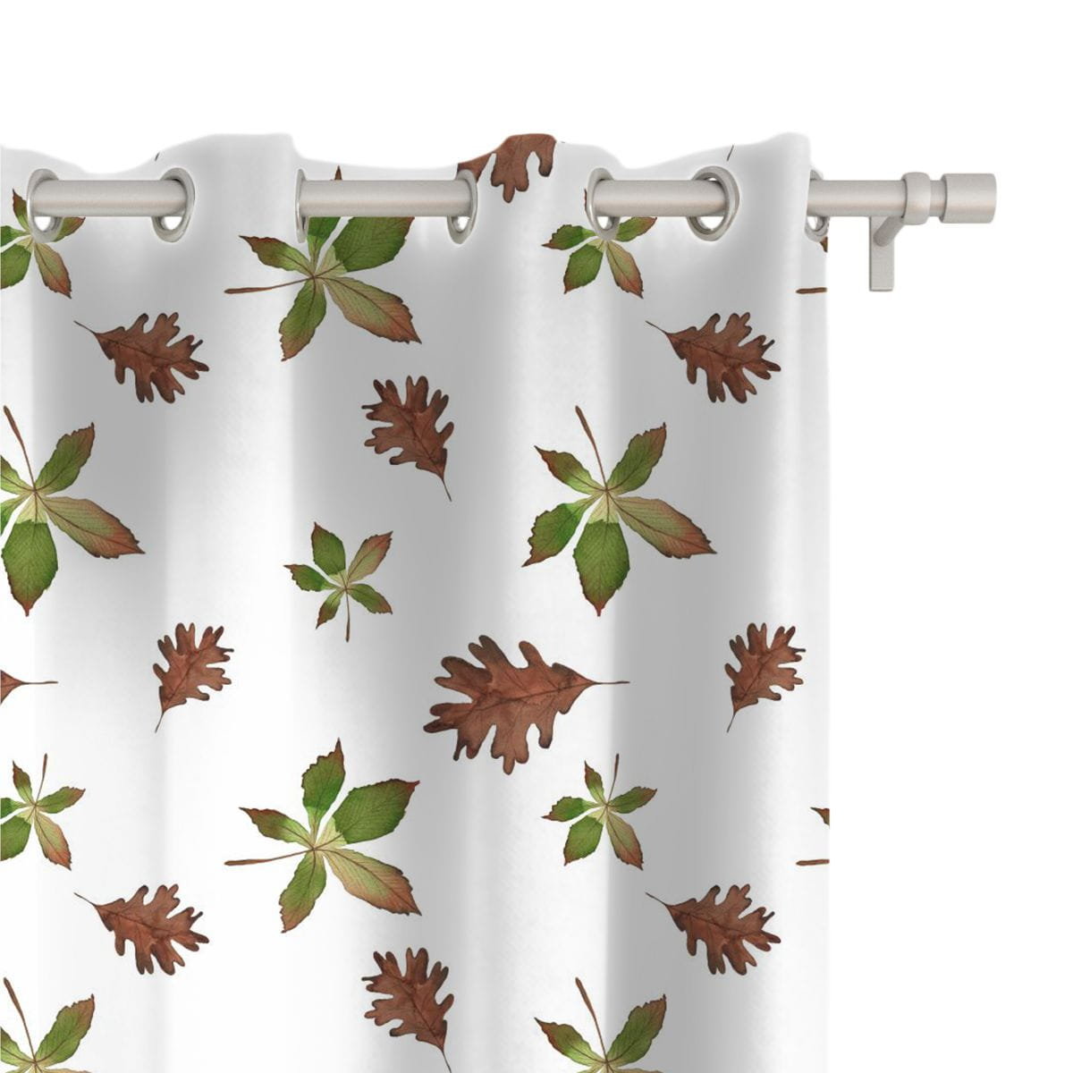 Zasłona AUTUMN wzór AT33 | dębowe i kasztanowe liście 150 x 300 cm tkanina standard