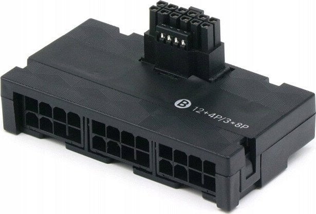 QingSea Adapter Wtyczka kątowy złącze 90 stopni 3*8 PIN 12VHPWR 12+4 PIN 600W TYP B