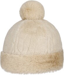 Czapka z Pomponem Fake Fur by Seeberger, beżowy, S (54-55 cm)