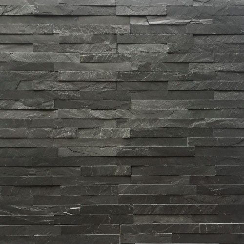 Kamień elewacyjny dekoracyjny łupek czarny 10x36 Black Slate Stackstone
