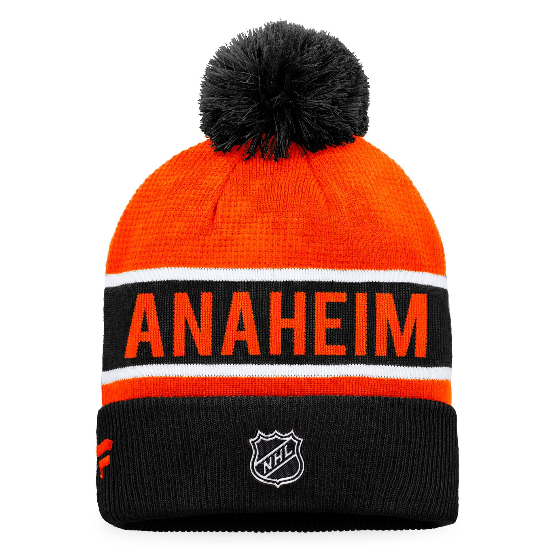 Czapka zimowa Fanatics  Authentic Pro Game & Train Cuffed Pom Knit Anaheim Ducks