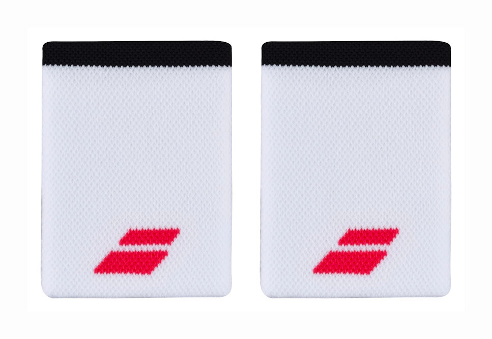 Frotka Babolat  Logo Jumbo Wristband White/Strike Red