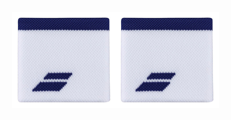 Frotka Babolat  Logo Wristband White/Sodalite Blue
