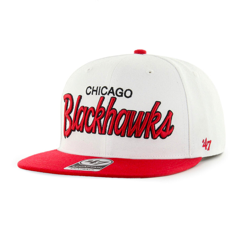 Męska czapka z daszkiem 47 Brand  NHL Chicago Blackhawks Crosstown Script Two tone ’47 CAPTAIN