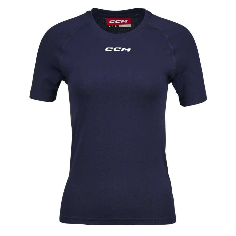 Damska koszulka kompresyjna CCM SS Training Tee Navy Senior S