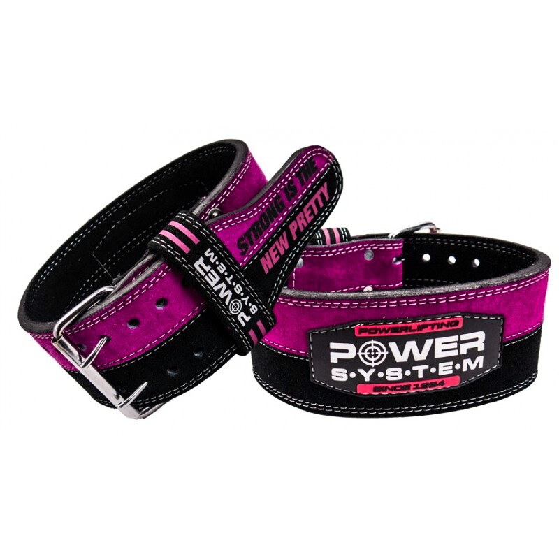 Pas fitness Power System  Powerlifterský Opasek Strong Femme Růžový XS