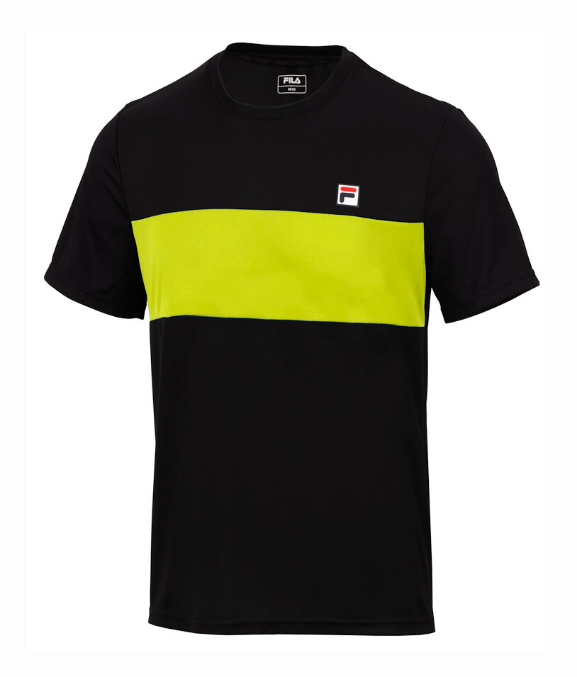 Koszulka męska Fila  T-Shirt Bosse Black/Evening Primrose M