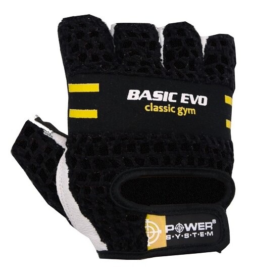 Rękawice fitness Power System  Fitness Rukavice Basic Evo Žluté S