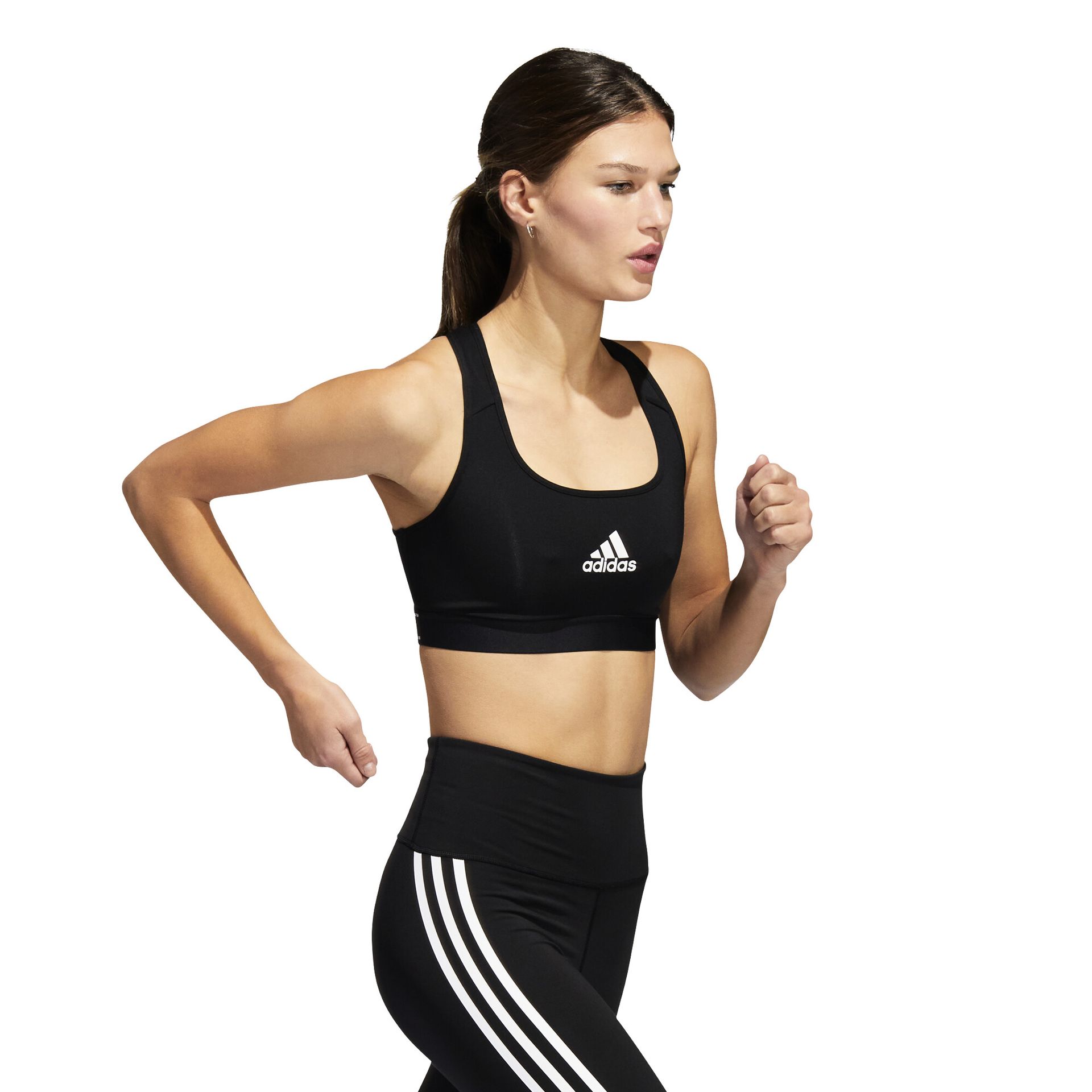 Biustonosz damski adidas  PWR Mid-Support Black L DD