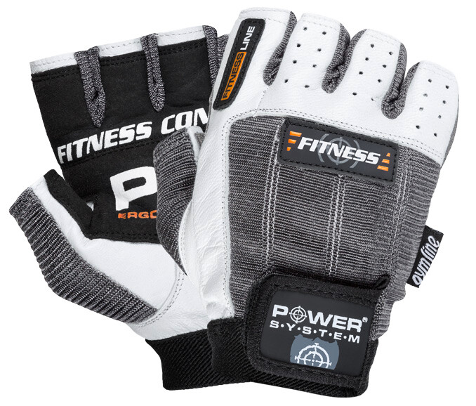 Rękawice fitness Power System  Fitness Rukavice Fitness Bílošedé M