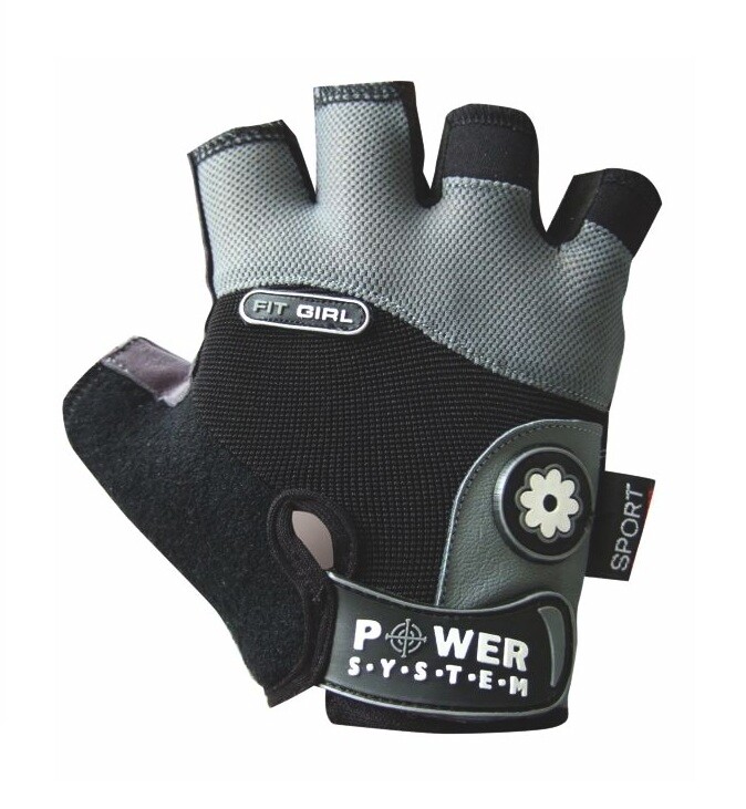Rękawice fitness Power System  Fitness rukavice Fit Girl šedé XS