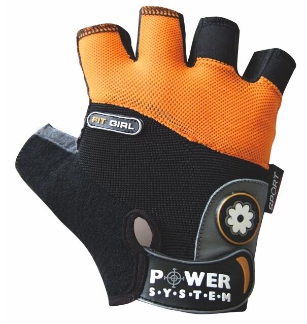 Rękawice fitness Power System  Fitness Rukavice Fit Girl Oranžové XS